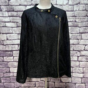 Isaac Mizrahi Black Lace Long Sleeve Jacket Size 2X